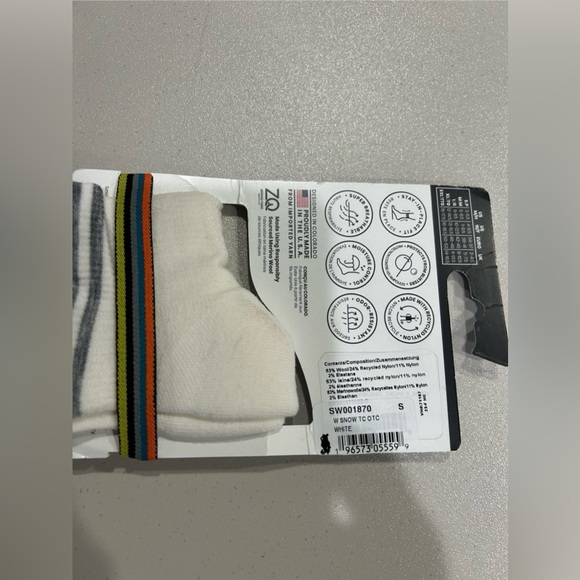 Smartwool Women's Small Snowboard OTC Socks Targeted Cushion White Purple NWT - Picture 4 of 7